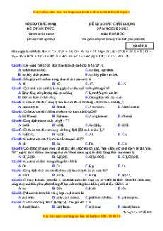 Đề thi thử Hóa học KSCL sở Bắc Ninh năm 2023