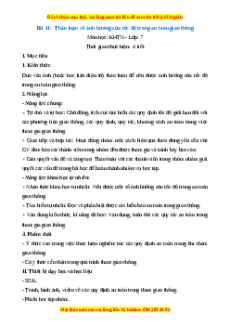 Giáo án Vật lí 7 Kết nối tri thức Bài 11: Thảo luận về ảnh hưởng của tốc độ trong an toàn giao thông