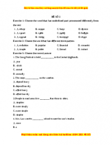 Đề thi Tiếng anh 8 giữa kì 1 năm 2023 - Đề 2