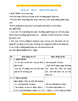 Giáo án HĐTN lớp 1 Tuần 26