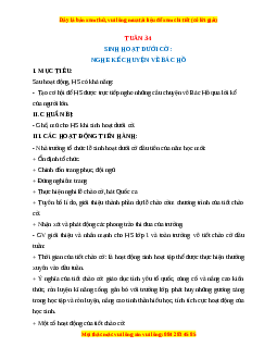 Giáo án HĐTN  1 Cánh diều Tuần 34