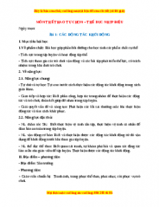 Giáo án Bài 1: Các động tác khởi động Giáo dục thể chất lớp 1 Chân trời sáng tạo