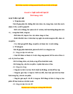 Giáo án Thế giới mĩ thuật Mĩ thuật 1 Chân trời sáng tạo