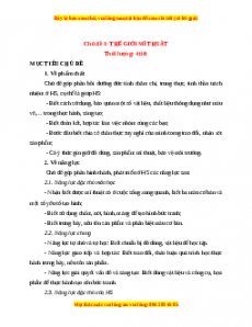 Giáo án Thế giới mĩ thuật Mĩ thuật 1 Chân trời sáng tạo