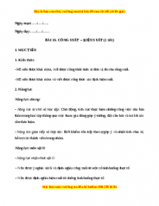 Giáo án Bài 16 Vật lí 10 Chân trời sáng tạo (2024): Công suất. Hiệu số