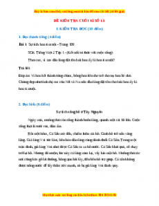 Đề thi cuối kì 1 Tiếng Việt lớp 2 Kết nối tri thức (Đề 13)