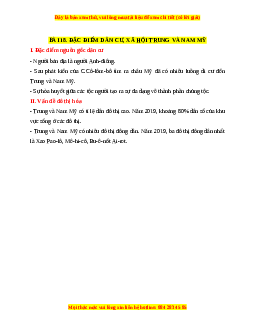 Lý thuyết Địa lý 7 Cánh diều Bài 18: Đặc điểm dân cư, xã hội Trung và Nam Mỹ