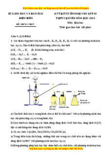 Đề thi vào 10 môn Hóa học năm 2023 - Trường THPT Chuyên Điện Biên