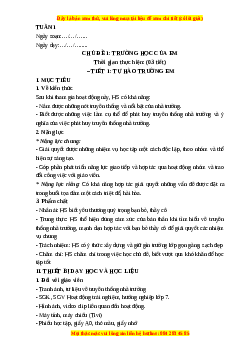 Giáo án Hoạt động trải nghiệm 7 Cánh diều Chủ đề 1: Trường học của em