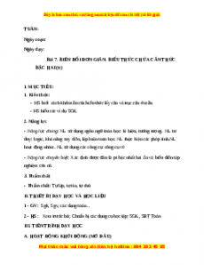 Giáo án Biến đổi đơn giản biểu thức chứa căn thức bậc hai (Tiếp theo) Toán 9 Học kì 1