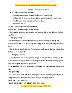 Giáo án TNXH 1 Chân trời sáng tạo Tết Nguyên đán