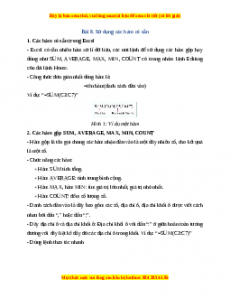 Lý thuyết Bài 8: Sử dụng các hàm có sẵn
