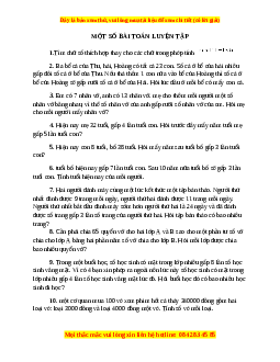 Phương pháp giải Toán lớp 4,5 năm 2023 - Một số bài luyện tập
