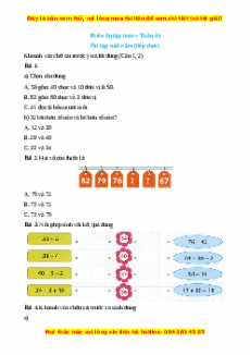 Bài tập cuối tuần Toán lớp 1 Tuần 34 Chân trời sáng tạo (có lời giải)