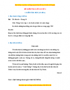 Đề thi giữa kì 2 Tiếng Việt lớp 2 Kết nối tri thức (Đề 4)
