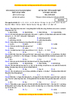 Đề thi thử Hóa học trường Lê Quý Đôn lần 1 năm 2023