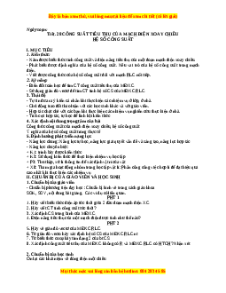 Giáo án Vật lí 12 Bài 15: Công suất điện tiêu thụ của mạch điện xoay chiều. Hệ công suất