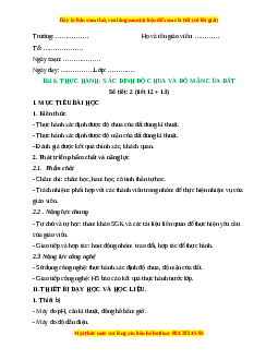 Giáo án Công nghệ 10 (Kết nối tri thức) Bài 6: Thực hành: Xác định độ mặn và độ chua của đất