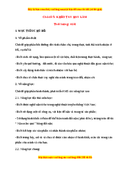 Giáo án Khéo tay hay làm Mĩ thuật 1 Chân trời sáng tạo