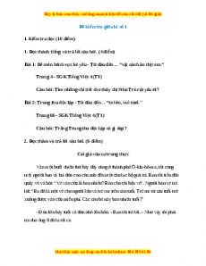 Đề thi giữa kì 1 Tiếng Việt lớp 4 (Đề 1)