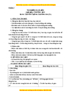 Giáo án Tự nhiên và xã hội 3 Cánh diều Bài 6: Trường em