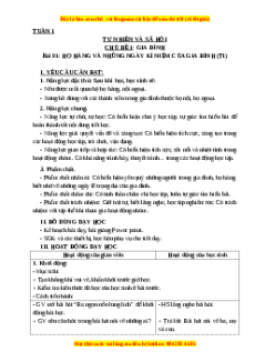 Giáo án Tự nhiên và xã hội 3 Kết nối tri thức Bài 1: Họ hàng và những ngày kỉ niệm của gia đình (Tiết 1)