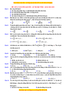 Đề thi thử Vật lí trường Nguyễn Khuyến - Lê Thánh Tông - HCM năm 2023