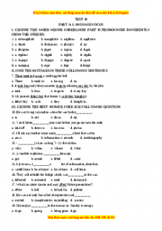 Test 19 - Bộ đề bồi dưỡng học sinh giỏi tiếng Anh toàn diện lớp 6 - Giáo viên Linh Đan