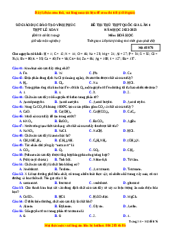 Đề thi thử Hóa Học trường Lê Xoay lần 4 năm 2023