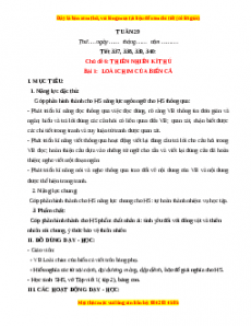 Giáo án Tuần 29 Tiếng việt lớp 1 Kết nối tri thức