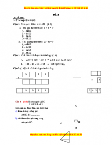 Đề thi Toán lớp 4 cuối kì 1 năm 2022 - 2023 (Đề 21)