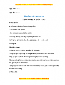 Giáo án Bài Tập Cuối Chương 7 Toán 10 Chân trời sáng tạo