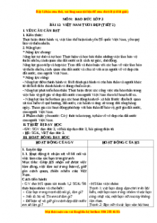 Giáo án Đạo đức 3 Chân trời sáng tạo Bài 12: Việt Nam tươi đẹp (Tiết 2)