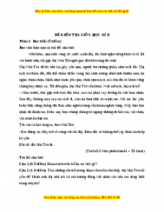 Đề thi giữa kì 2 Ngữ văn 6 Cánh diều (Đề 1)