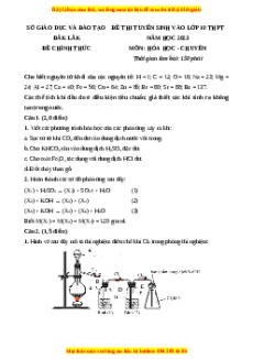 Đề thi vào 10 môn Hóa học năm 2023 - Trường THPT  Chuyên Đắk Lắk