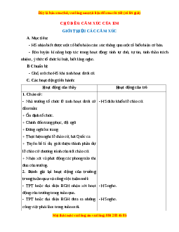 Giáo án Cảm xúc của em HĐTN 1 Chân trời sáng tạo