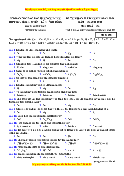 Đề thi thử Hóa Học trường Khối AB Nguyễn Khuyến năm 2023