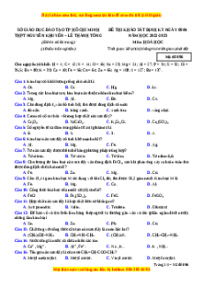 Đề thi thử Hóa Học trường Khối AB Nguyễn Khuyến năm 2023