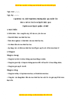 Giáo án Toán 10  Học kì 2 Chân trời sáng tạo