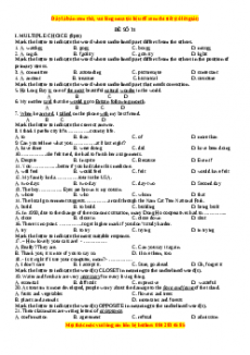 Đề thi trắc nghiệm Tiếng anh 10 năm 2022 - 2023 (Đề 31)