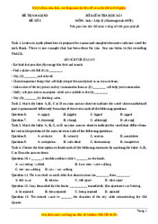 Đề thi học kì 1 Tiếng anh 12 năm 2022 - 2023 (Đề 2)