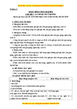 Giáo án HĐTN lớp 3 Tuần 27 Cánh diều: Giữ gìn nhà cửa gọn gàng, ngăn nắp