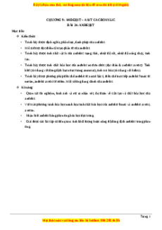 Bộ chuyên đề đầy đủ môn Hóa học 11 năm 2023 - Chương 9: Andehit - Axit cacboxylic