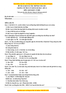Đề luyện thi TN THPT Quốc Gia môn KHXH có đáp án ( đề 12 )
