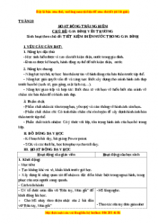 Giáo án Tuần 20: Tiết kiệm điện nước trong gia đình Hoạt động trải nghiệm 3 Kết nối tri thức