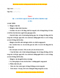 Giáo án TNXH 1 Kết nối tri thức Tuần 4