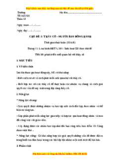 Giáo án Hoạt động trải nghiệm 7 Cánh diều Chủ đề 3: Thầy cô - Người bạn đồng hành