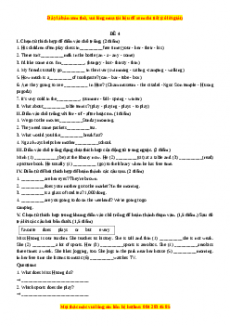 Học kỳ 2: Phần 2 Một số đề kiểm tra học kỳ 2 - Mục B- Đề kiểm tra học kì số 4-Giáo viên Mai Lan Hương đầy đủ đáp án