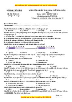 Đề thi thử Sinh học Sở Hòa Bình lần 1 năm 2023