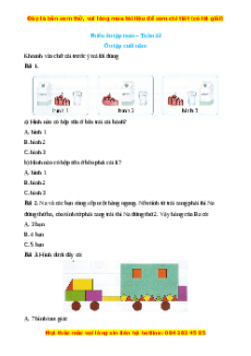 Bài tập cuối tuần Toán lớp 1 Tuần 33 Chân trời sáng tạo (có lời giải)